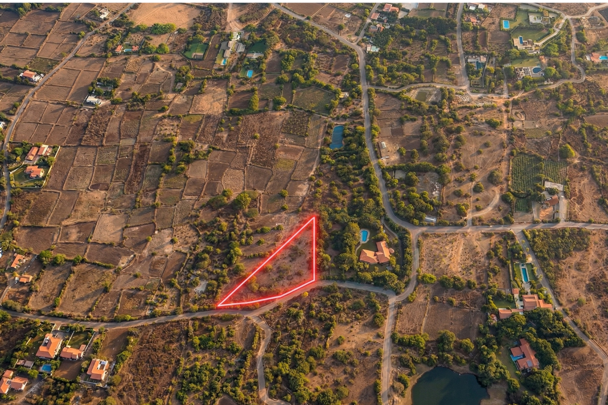 Awas beach proximity land for sale Alibaug G1 development plot 21 guntha with Mandwa Jetty connectivity and Mumbai weekend home potential